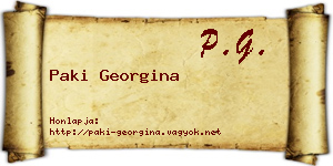 Paki Georgina névjegykártya